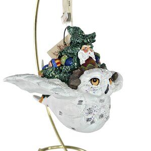 Snowy Owl Ornament Santa & Elves Riding Department 56 Christmas Brownies